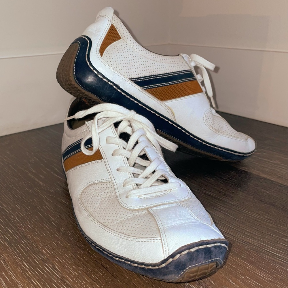 Cole Haan X Nike Air Men's White and Brown Leather Driving Shoes 12